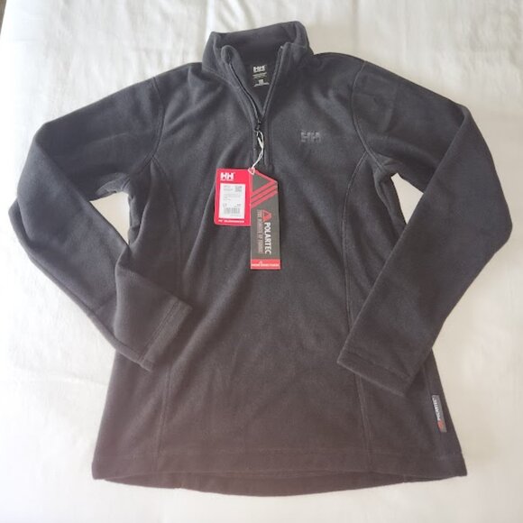 BNWT Helly-Hansen Women's Daybreaker 1/2 Zip Fleece Pullover Jacket Black - Picture 1 of 8
